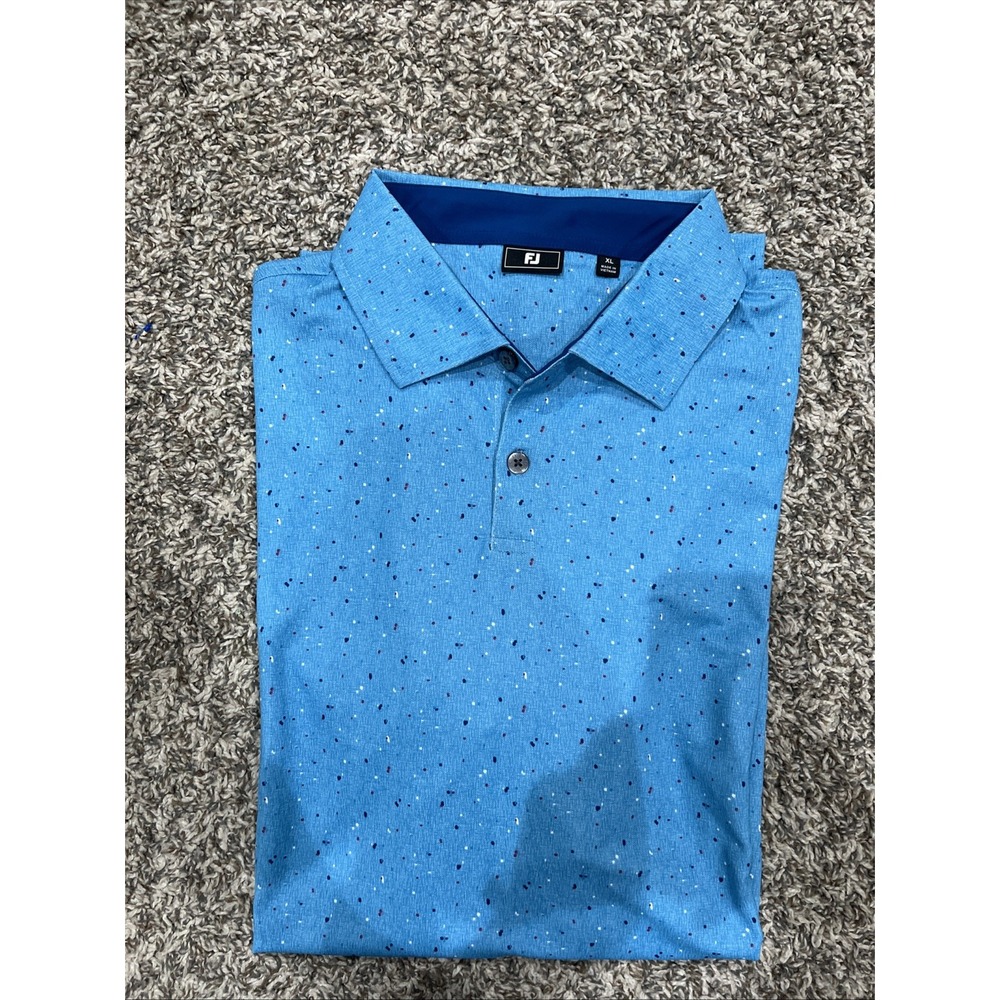 Men's FJ bluE SPECKLED Applied Finish Systems LLC ‎ polo shirt (1821)